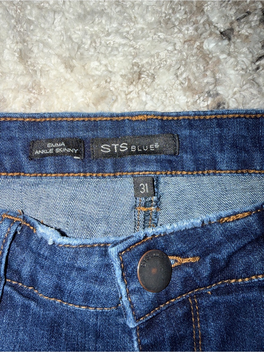 STS Blue Emma Ankle Skinny Jeans Size 31 Frayed Hem - Picture 2 of 2